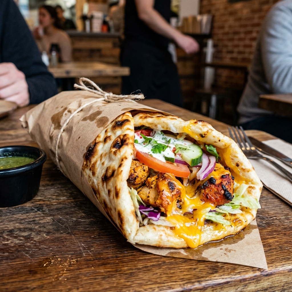 Tandoori Soya Chaap Naan Pocket