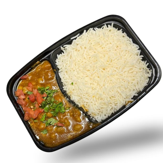 Chana Masala Rice Bowl.